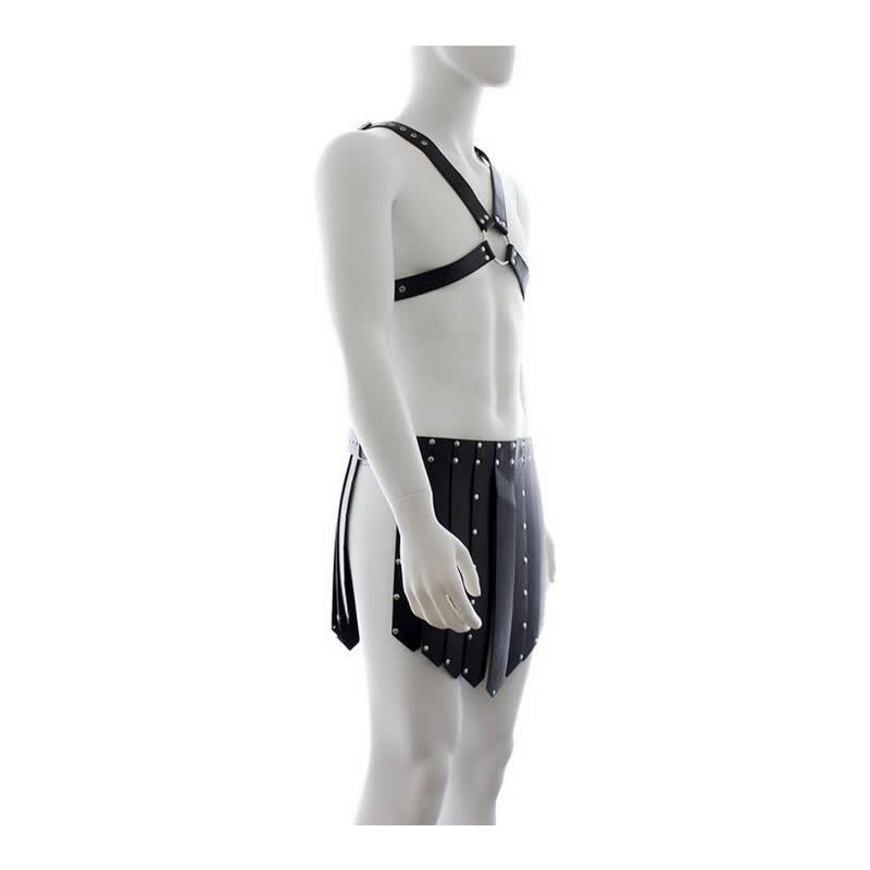 Male Sexy Costume Wild Men Kinky Fetish Body Harness With Leather Tunic Chest Straps